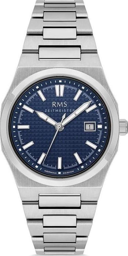 Rms Zeitmeister RMS.1.AG1611.03-W Kristal Cam Takvimli 5 Atm Suya Dayanıklı Metalik Renk Erkek Kol Saati
