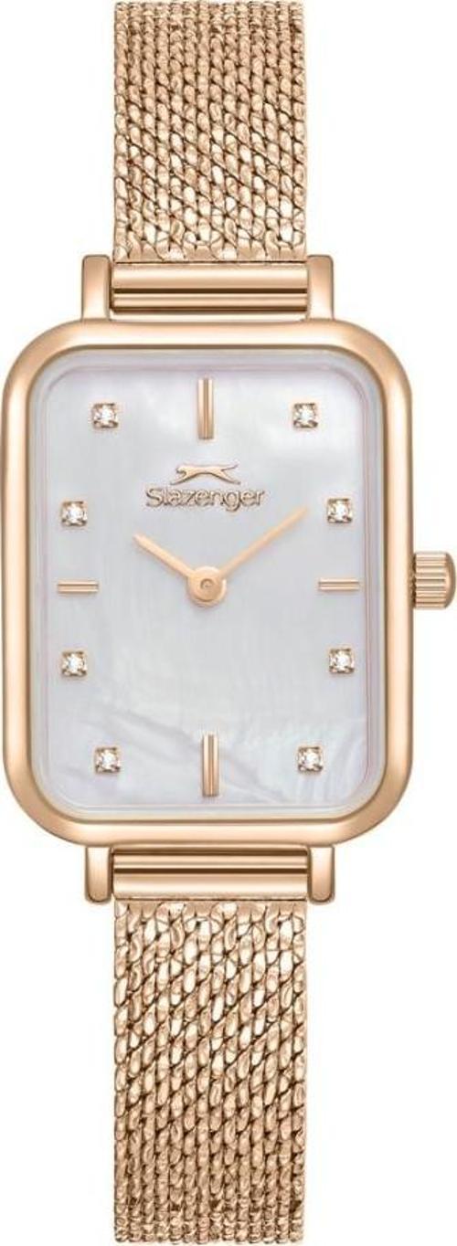SL.09.2550.3.05 Dikdörtgen Kadran Hasır Kordon 5 Atm Suya Dayanıklı RoseGold Kadın Kol Saati