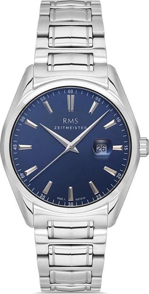 Rms Zeitmeister RMS.1.AG1510.03 Bombeli Takvim Kristal Cam 5 Atm Suya Dayanıklı Metalik Renk Erkek Kol Saati