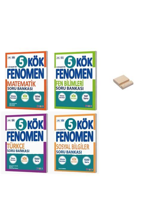 5. Sınıf KÖK Matematik Fen Türkçe ve Sosyal Soru Bankası 4lü Set + Telefon Standı