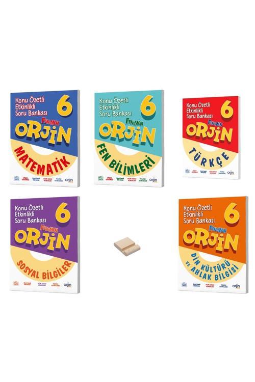6. Sınıf Orjin Matematik Fen Türkçe Sosyal ve Din Konu Özetli Soru Bankası 5li Set