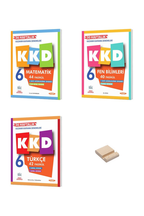 6. Sınıf Matematik Türkçe ve Fen 3lü Set Haftalık Kazanım Denemeleri + Telefon Standı