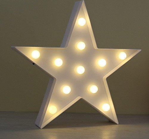 Led Işıklı Beyaz Yıldız Gece Lambası Dekoratif Aydınlatma