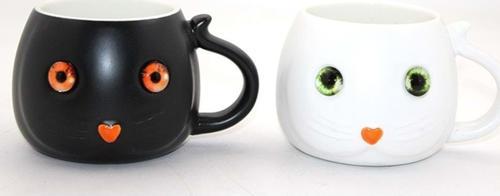 Porselen Kedili Kupa Bardak