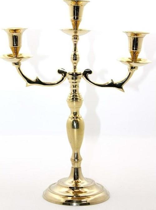 Pirinç 3'Lü Şamdan