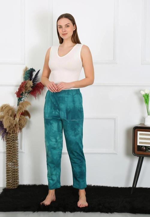 Giyim Kadın Pamuk Cepli 3 İplik Alt Eşofman Turkuaz