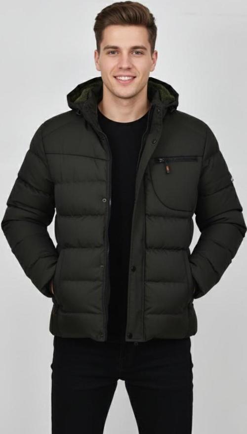 Erkek Kapüşonlu İç Kürklü Spor Mont 99528 BGL-ST04880