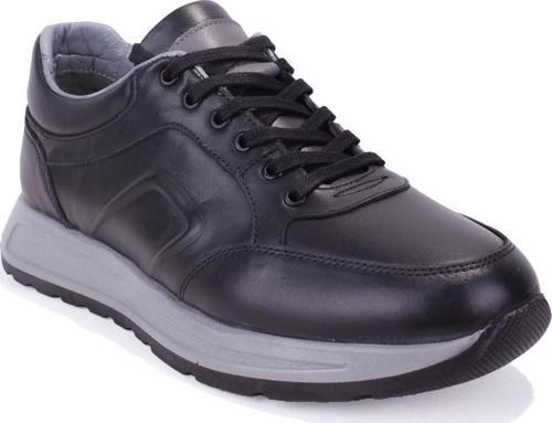 DMA08-1992 Siyah Ortopedik Günlük Erkek Deri Ayakkabı