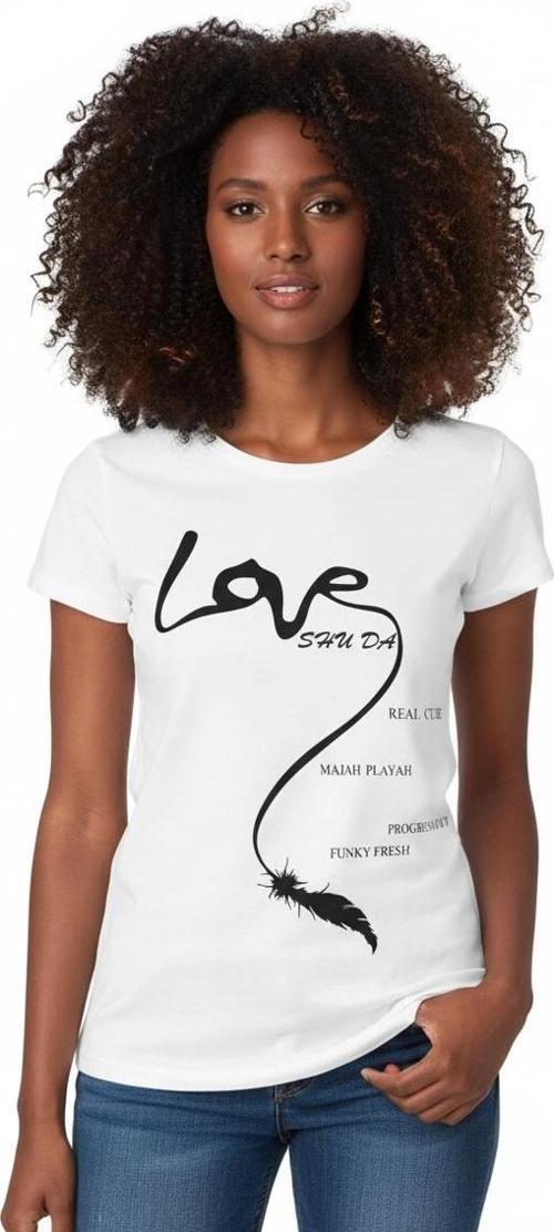 Love Baskılı Bayan T-Shirt 8007