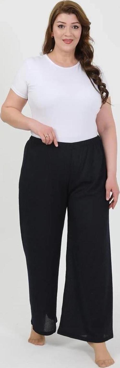 Giyim Kadın Büyük Beden Bürümcük Pantolon Lacivert