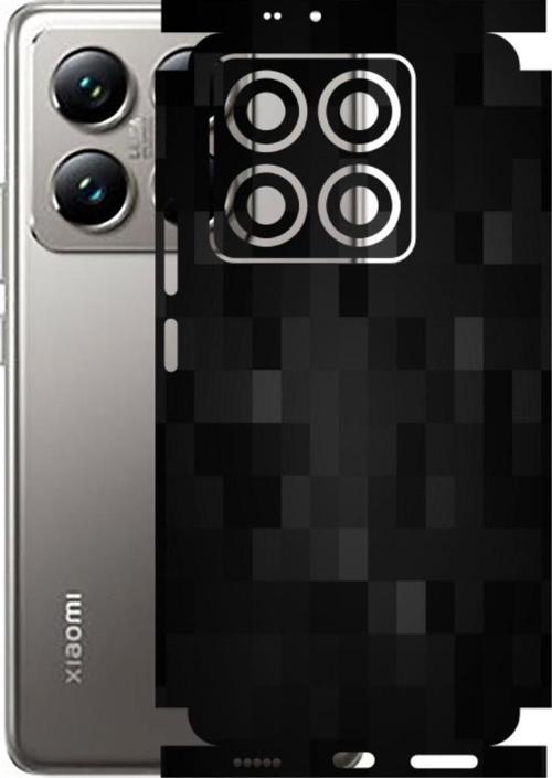 Xiaomi 14T Pro ile Uyumlu 360 Arka Kaplama  Pixel Desenli Siyah