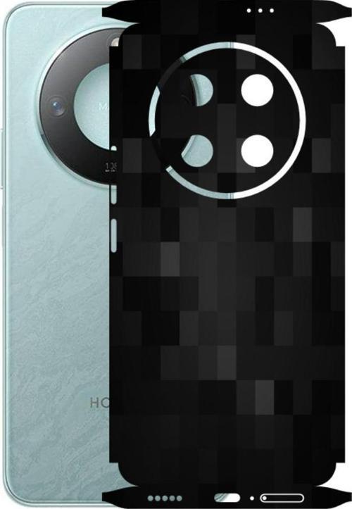 Honor Magic 7 Lite ile Uyumlu 360 Arka Kaplama  Pixel Desenli Siyah