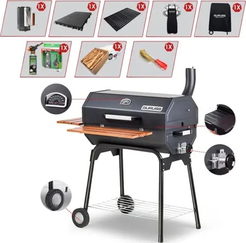 Guruss Cg-075 Bbq Mangal Gurme Paketi-pürmüzlü Set Siyah