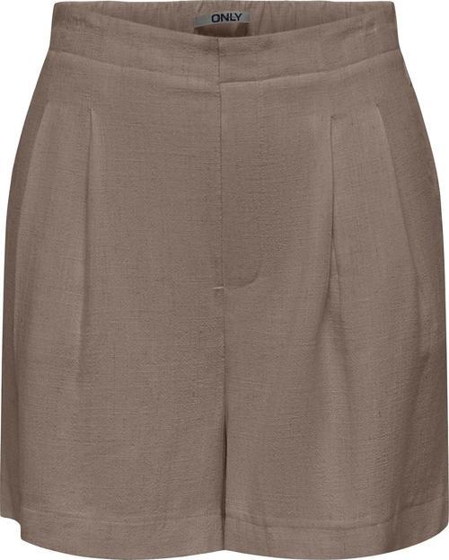 Onlsiesta Keten Karışımlı Regular Fit Lastikli Bel Bermuda Bayan Short 15348123 KAHVE