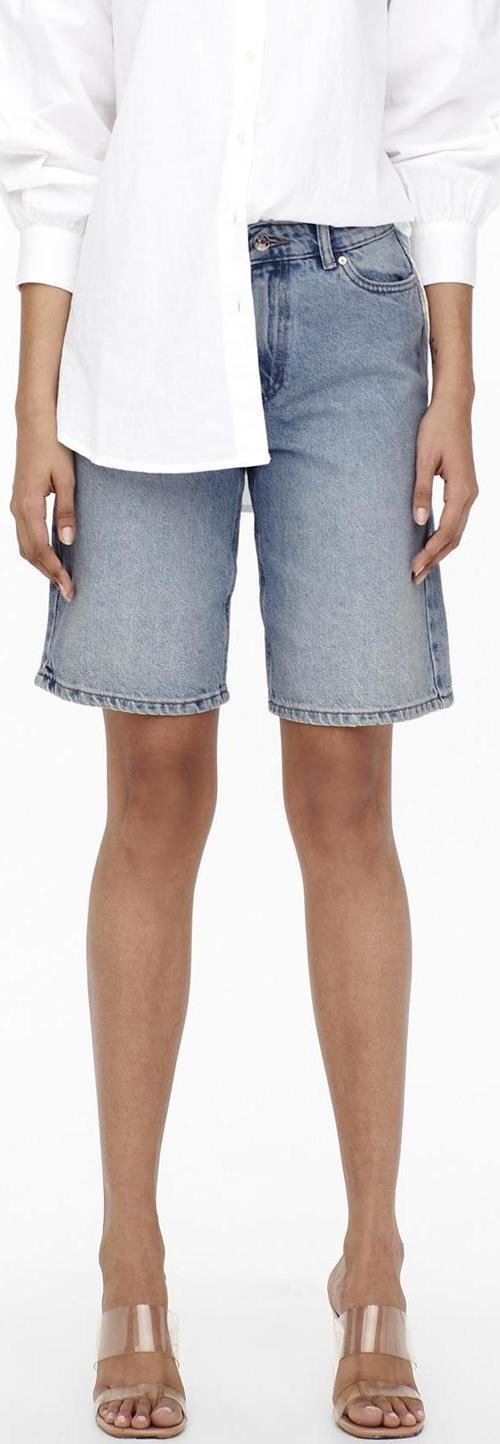 Onlsonny % 100 Pamuk Regular Fit Yüksek Bel Bayan Short 15256709 MAVİ