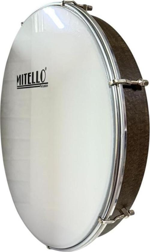 Mitello Bendir 46 cm Ceviz Ağacı Kılıflı Dıştan Akortlu Beyaz Film Profesyonel