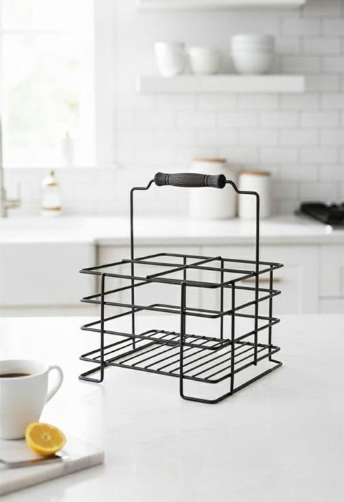 Sunny 4 Hazneli Sosluk ve Baharatlık Organizer Siyah