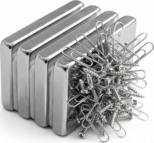 2 Adet 40x20x5mm Neodyum Magnet Güçlü N35 Mıknatıs Köşeli Nikel Kaplama