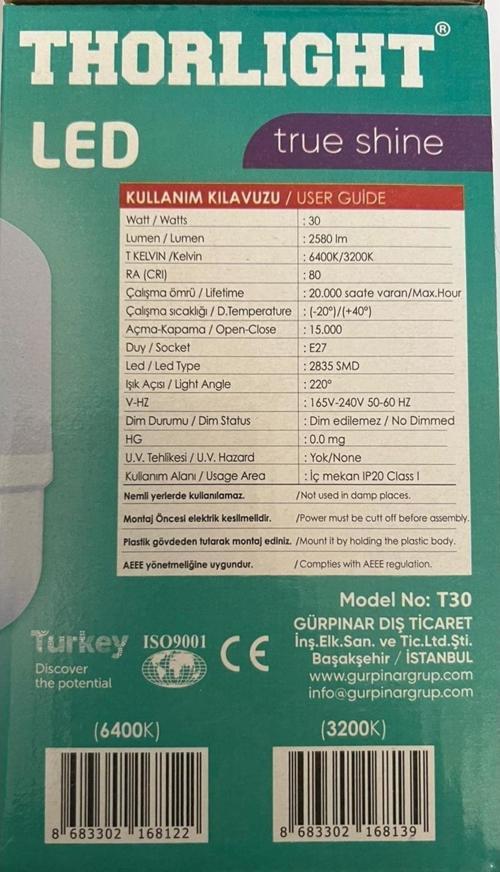 Büyük Led Ampul 30Watt