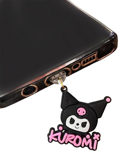 Lightning (Iphone Girişli Şarj Yeri) Telefon Şarj Koruma Aksesuarı / Toz Tıpası / Charm Kuromi