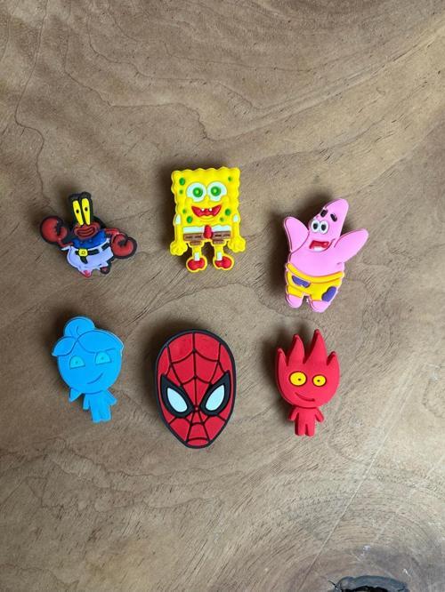 Jibbitz Terlik Süsü Sünger Bob ,Bay Yengeç ,Ateş Ve Su ,Patrick 6'Lı Set