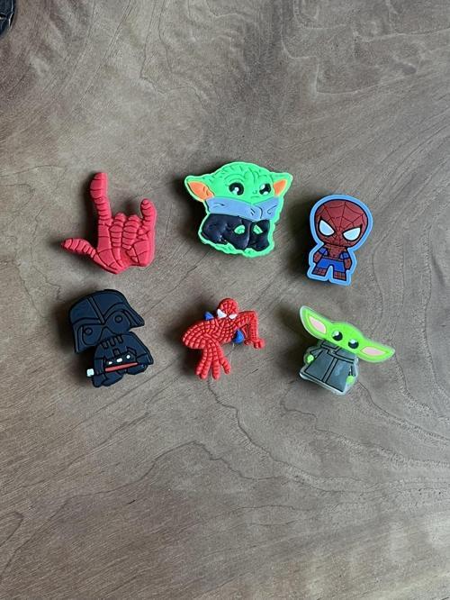 Jibbitz Terlik Süsü 6'Lı Set Örümcek Adam,Star Wars