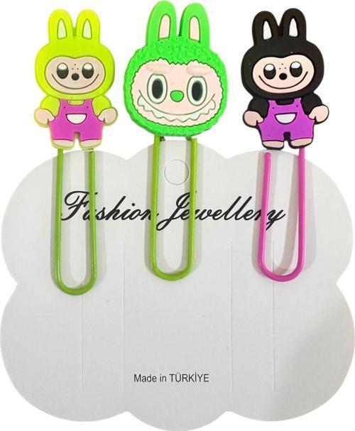 Labubu Kitap Ayracı / Ataç 3 Lü Set