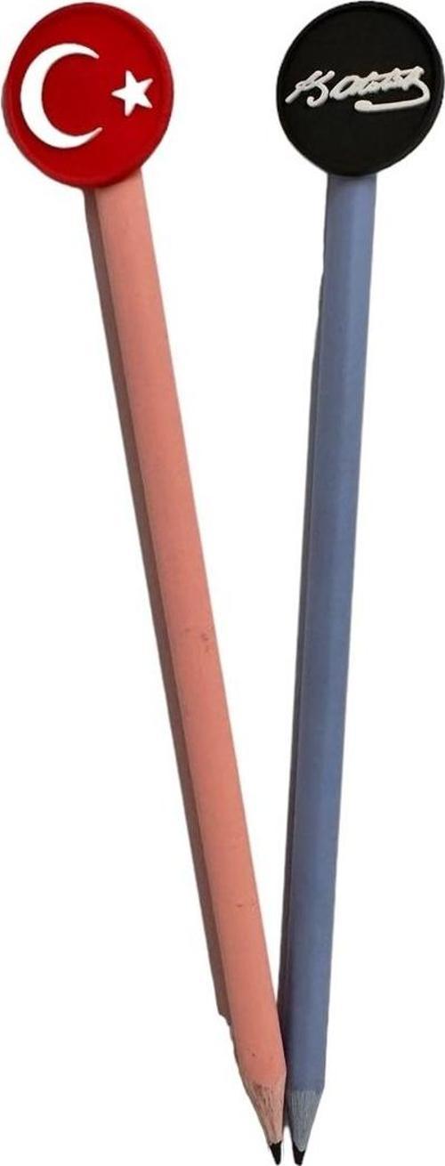 3D Figürlü Kalem Başlığı Ve Kurşun Kalem A06 2 Li Set