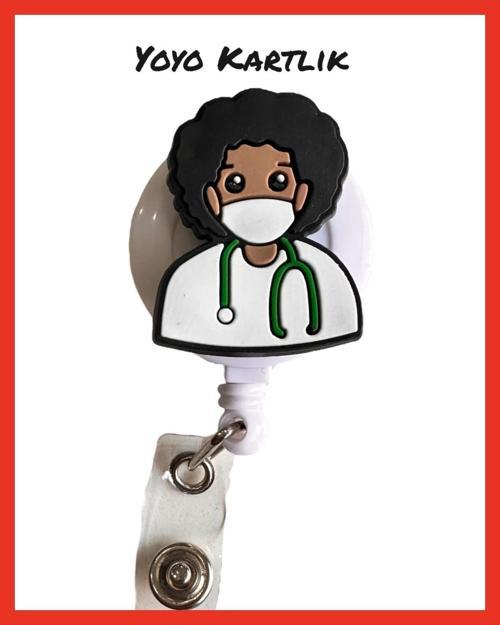 Yoyo Yaka Kartlığı / Kartlık Figürlü Y033 Hastane Konsepti Hemşire Maskeli