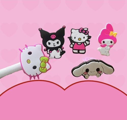 Kalem Başlığı Süsü Figürlü 5 Li Set Kuromi Hello Kitty My Melodi