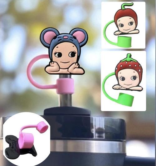 Termos Uyumlu 3 Adet (10Mm) Toz Geçirmez Sonny Angel Figürlü Quencher Pipet Tıpası Kapağı