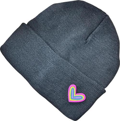 Renkli Kalp Figürlü Bere Standart Boy Çocuk Yetişkin Uyumlu