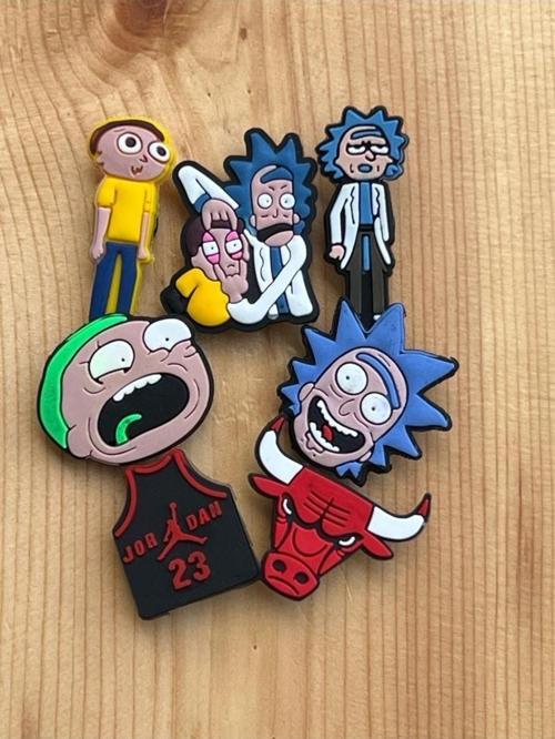 Jibbitz Terlik Süsü Rick And Morty Ve Chicago Bulls Ve Air Jordan 7’Li Set