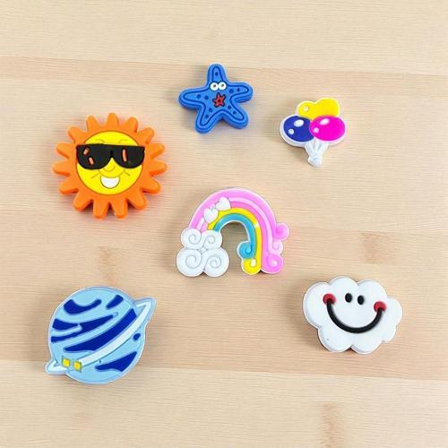 Jibbitz Terlik Süsü Karışık 6 Adet Güneş Bulut Yıldız Gökkuşağı