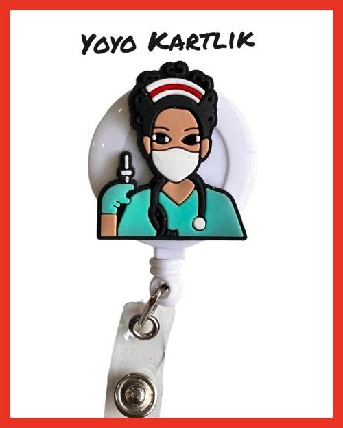 Yoyo Yaka Kartlığı / Kartlık Figürlü Y032 Hastane Konsepti Hemşire Maskeli