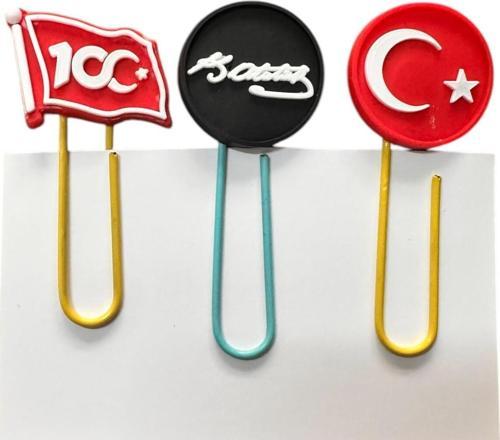 Atatürk İmzası Türk Bayrağı Kitap Ayracı / Ataç 3 Lü Set