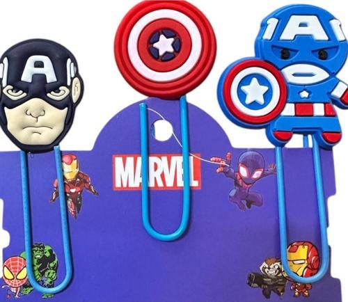 Kaptan Amerika Kitap Ayracı / Ataç 3 Lü Set