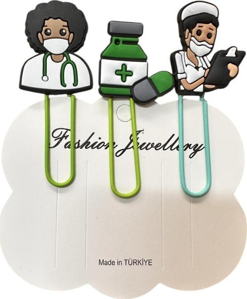 Kitap Ayracı / Ataç 3 Lü Set Hastane Hemşire Doktor İlaç