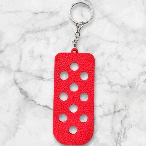 Delikli Jibbitz Anahtarlık Yumuşak Kauçuk Kırmızı (Jibbitz Süsleri İle Dilediğiniz Gibi Süsleyin)