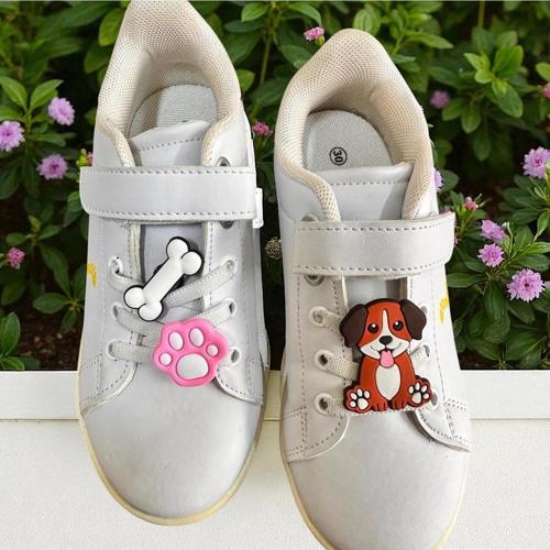 Spor Ayakkabı Bağcık Jibbitz / Charm / Süsü Klipsli Köpek Pati Kemik 3 Lü Set