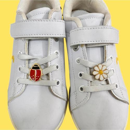 Metal Spor Ayakkabı Bağcık Jibbitz / Süsü Klipsli 2 Li Uğur Böceği Papatya