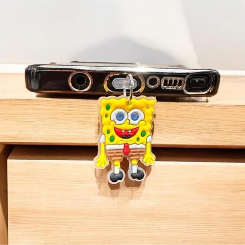 Lightning (Iphone Girişli Şarj Yeri) ) Telefon Şarj Koruma Aksesuarı / Toz Tıpası / Charm Sünger Bob