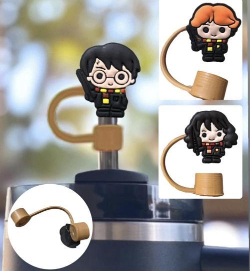 Termos Uyumlu 3 Adet (10Mm) Toz Geçirmez Harry Poter Figürlü Quencher Pipet Tıpası Kapağı