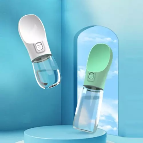 Taşınabilir Kedi Köpek Suluğu Seyahat Su Şişesi Kaseli Emniyetli Sızdırmaz Kutulu