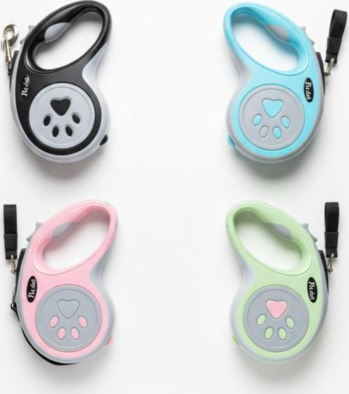 Evcil Hayvan Otomatik Geri Çekilebilir Pati Desenli Gezdirme Tasması 5 Mt