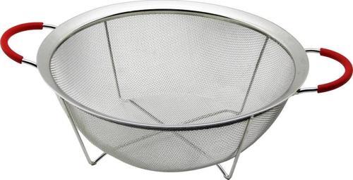 28cm Tel Sepet Metal Süzgeç Silikon Kılıflı Kulp Metal Çerçeve - Ayak