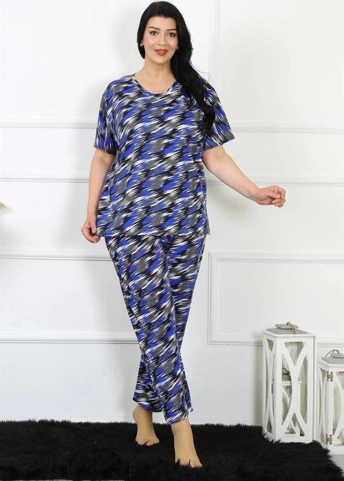 Giyim Kadın 5XL-6XL-7XL-8XL Büyük Beden Kısa Kol Pijama Takım Saks