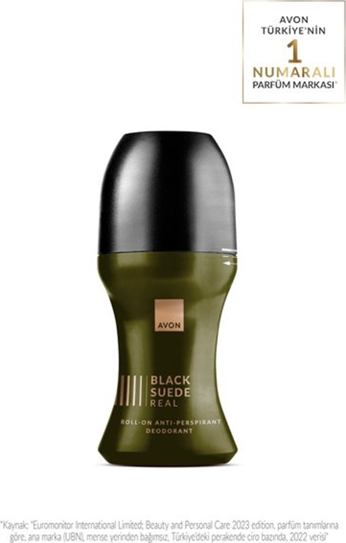 Black Suede Real Antiperspirant Roll-On Deodorant - 50ml