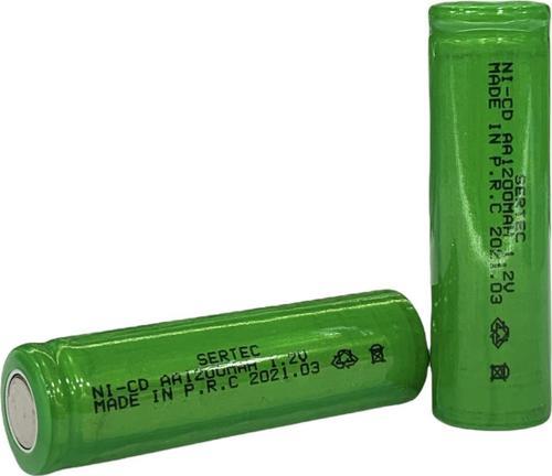 1.2V 1200 Mah - AA - Ni-Cd Şarjlı Pil - Başsız / Flat Head