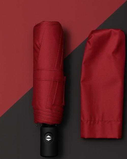 Büro Ev Ofis Hediyesi için Kılıflı Otomatik Kompakt Bordo Şemsiye